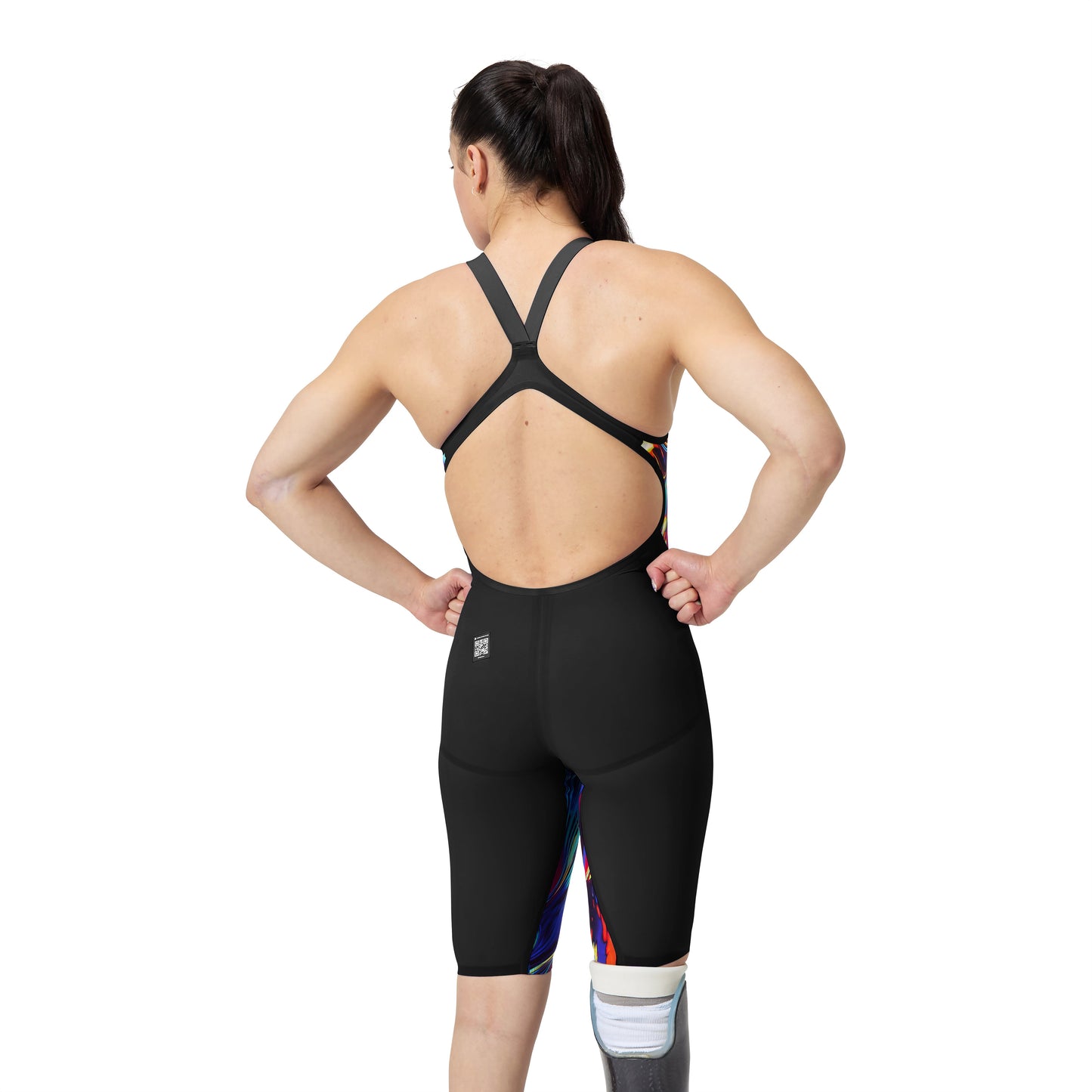 Speedo Fastskin LZR Pure Valor 2.0 Black/Molten Blur Open Back Kneeskin Technical Suit - East Valley Sports Technical SuitTechnical Suit