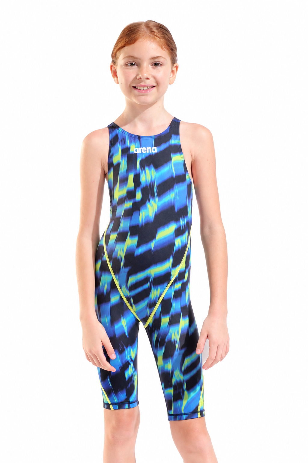 Arena Powerskin ST NEXT LE Aqua Gleam Junior Open Back Technical Suit (12U Compliant)