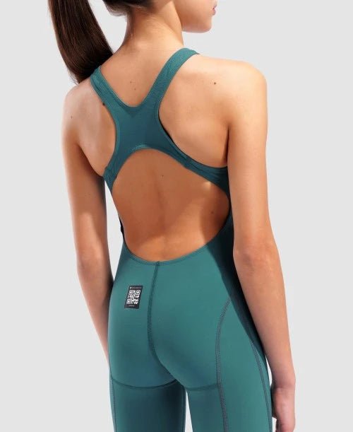Arena Powerskin Impulso LE Biscay Bay/Cherry Junior Open Back Technical Suit - East Valley Sports