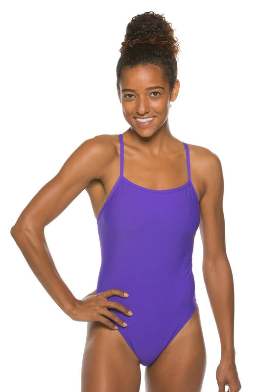 JOLYN Brandon One Piece Swimsuit Solid - Purple - East Valley Sports SwimsuitSwimsuit