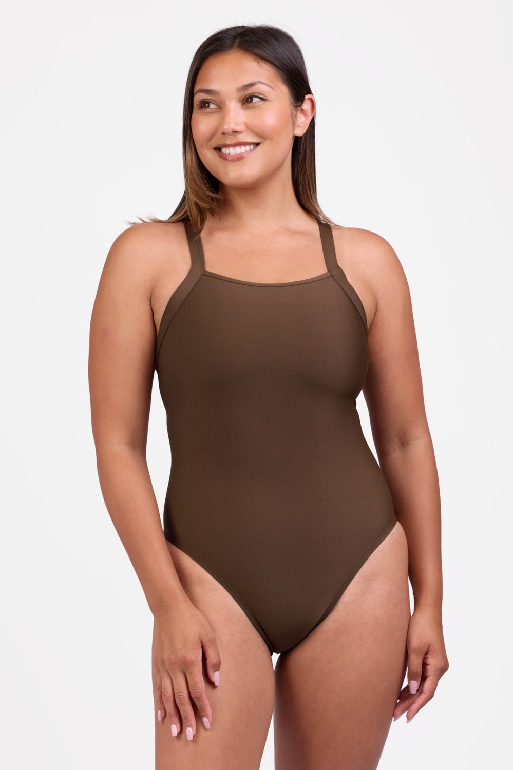 JOLYN Caroline One Piece Swim Suit Solid - Chocolate - East Valley Sports SwimsuitSwimsuit