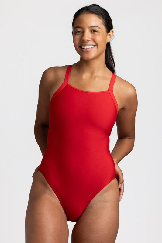 JOLYN Caroline One Piece Swim Suit Solid - Red - East Valley Sports SwimsuitSwimsuit