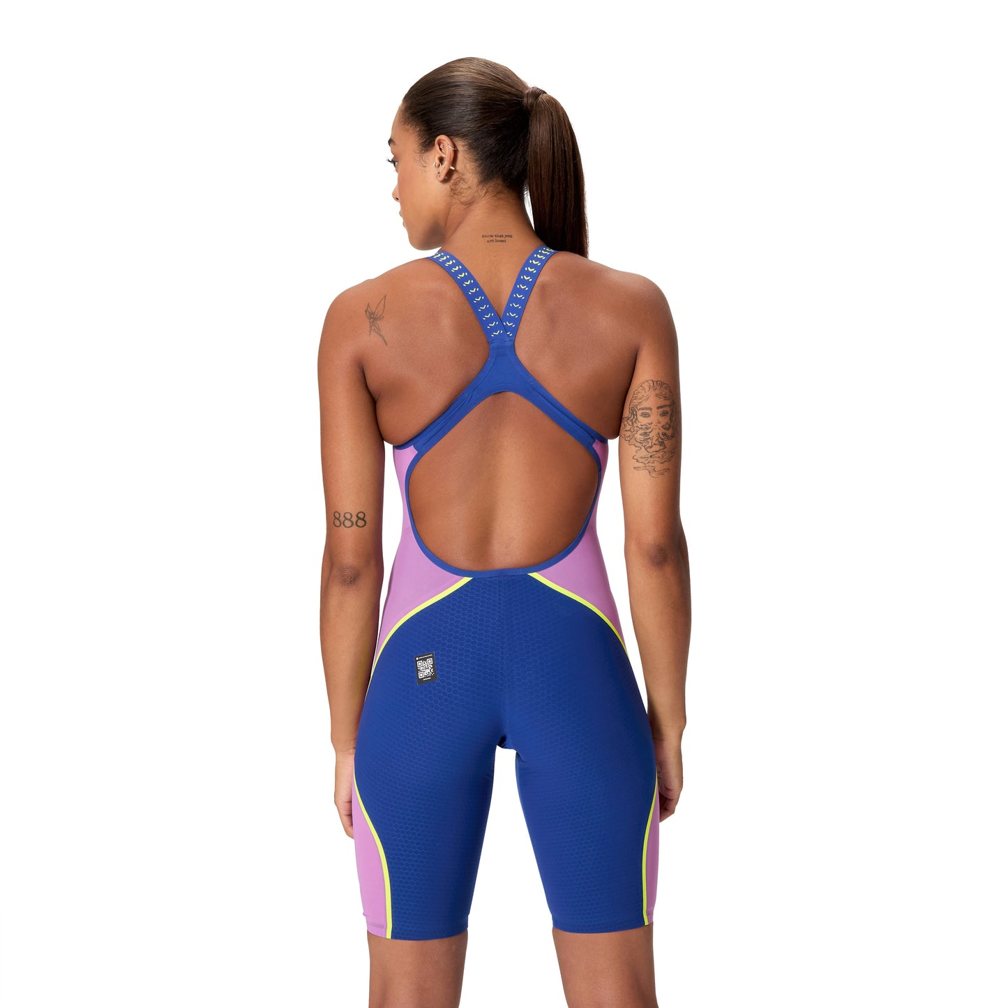 Speedo Fastskin LZR Pure Intent 2.0 Noble Navy/Jelly/Hyper Yellow Open Back Kneeskin Technical Suit - East Valley Sports Technical SuitTechnical Suit