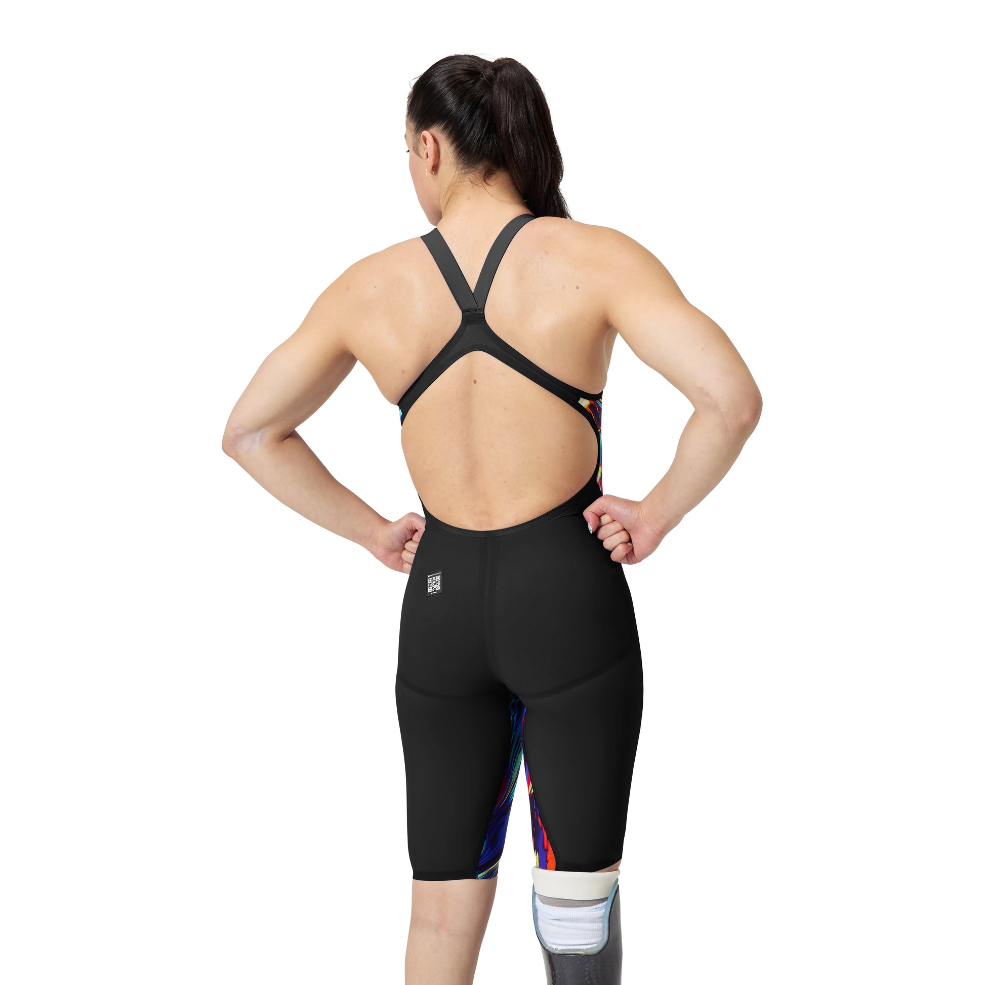 Speedo Fastskin LZR Pure Valor 2.0 Black/Molten Blur Open Back Kneeskin Technical Suit - East Valley Sports Technical SuitTechnical Suit