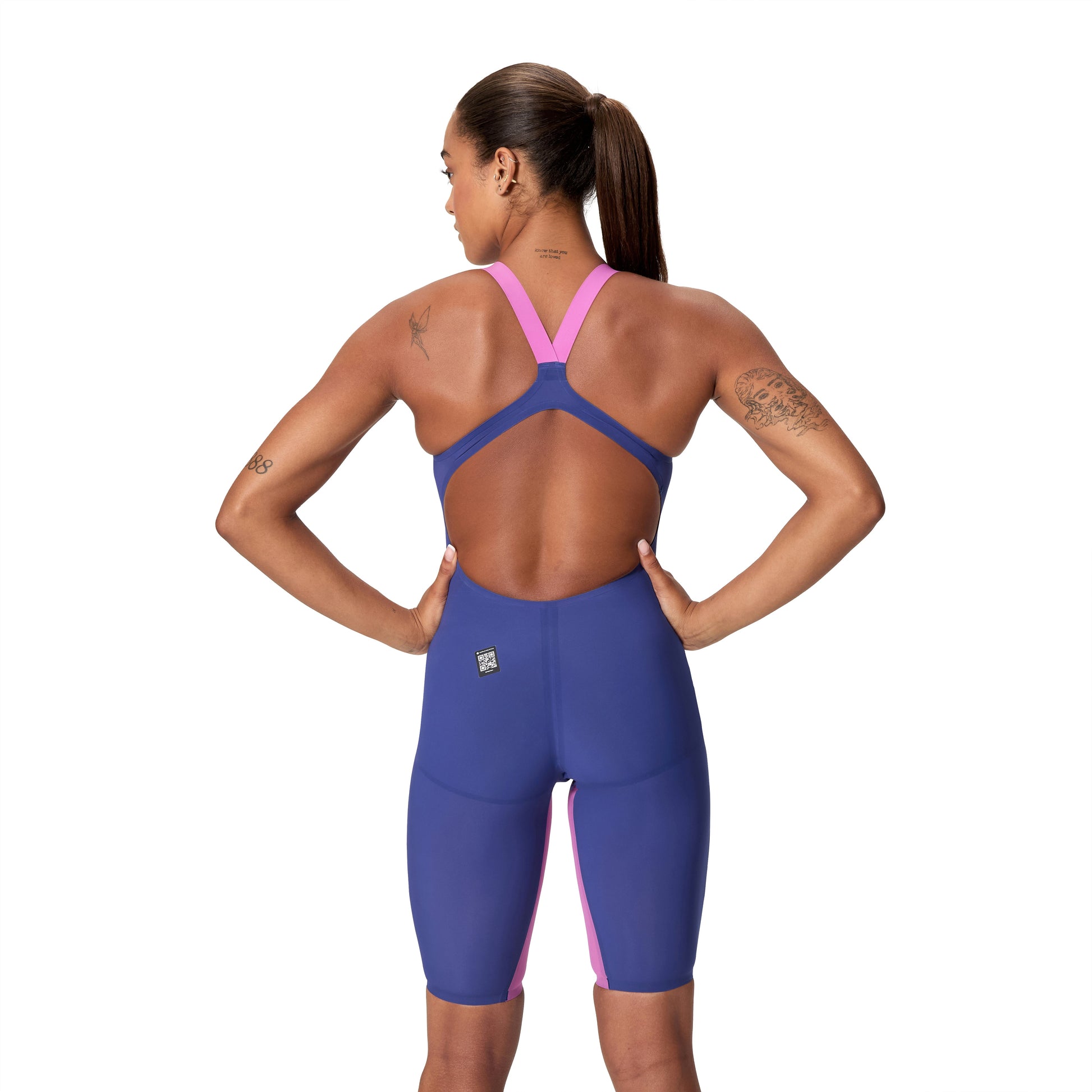 Speedo Fastskin LZR Pure Valor 2.0 LE Noble Navy/Jelly Open Back Kneeskin Technical Suit - East Valley Sports